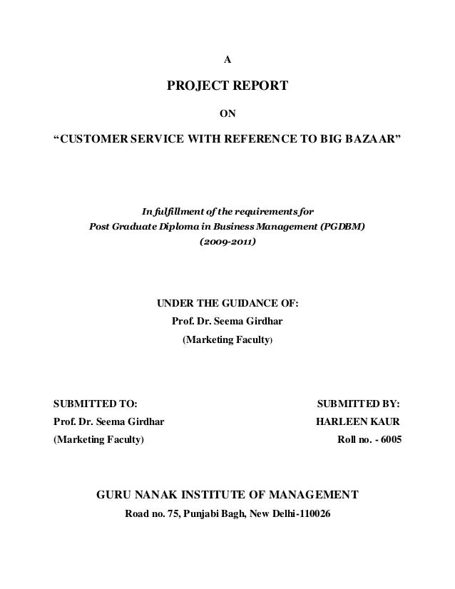 Report on big bazar nature of products in big bazaar